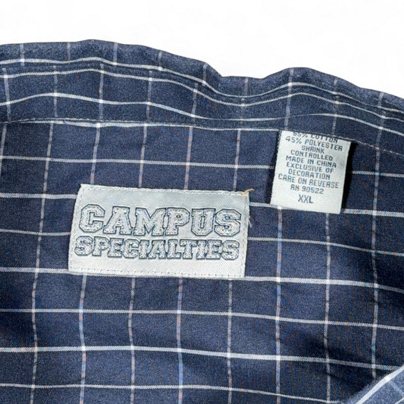 Vintage Butler University Shirt Adult EXTRA LARGE Blue Plaid Bulldog Sports 90s - Picture 4 of 9